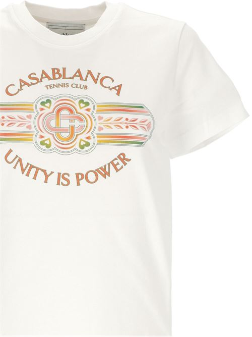 White t-shirt with logo print in the front Casablanca | WS24JTS02005UNITY IS POWER